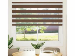 Clicnbuy Estor cebra marrón 155x100 cm tejido ancho 150,9 cm poliéster