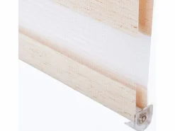 Helloshop26 Estor enrollable doble capa Zebra Roller Día y Noche 45x150 cm Natural 19_0000922