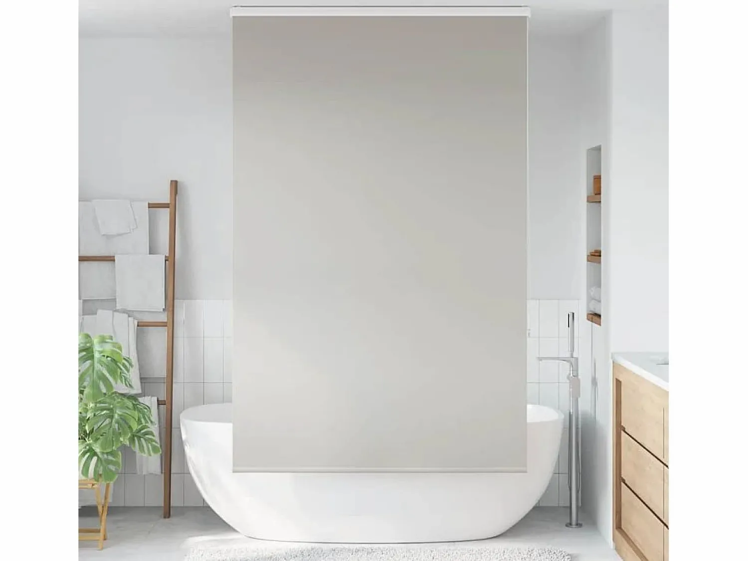 Discount Clicnbuy Estor enrollable para ducha con casete 130x240 cm tela ancho Gris