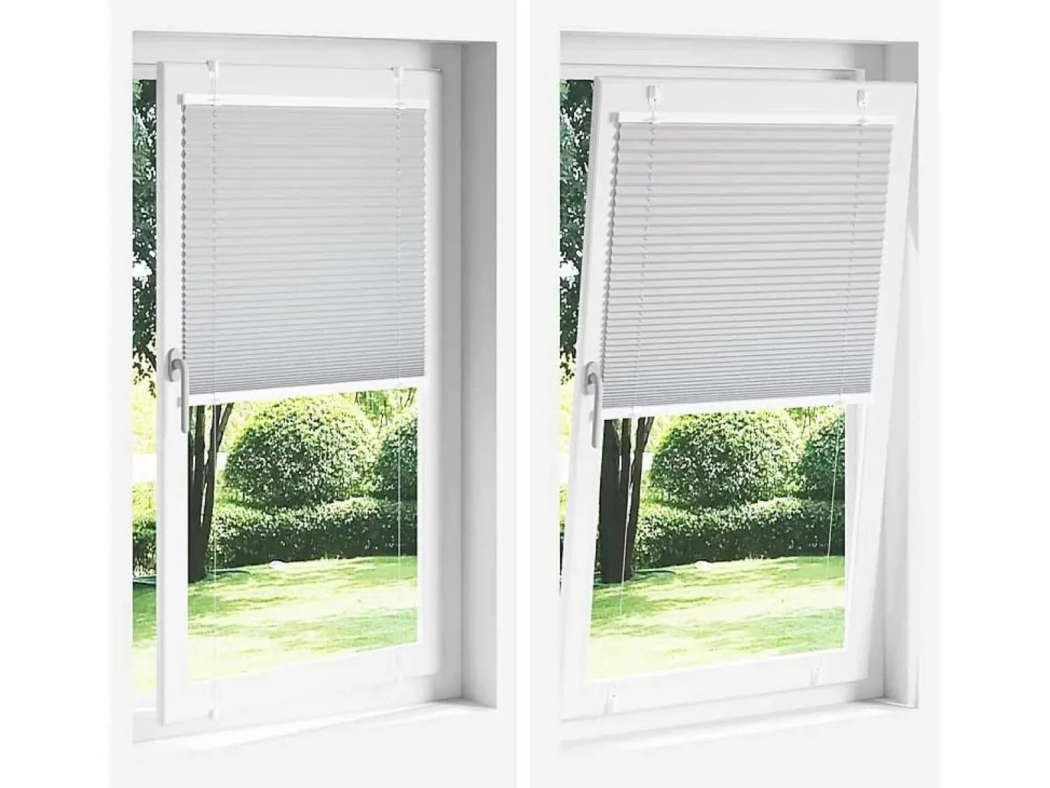Sale Clicnbuy Estor Plisado claro 90x150 cm Tela Ancho 89,4 cm Poliéster Gris