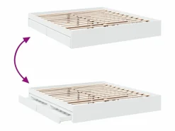 vidaxl Estructura cama con cajones madera ingeniería blanca 200x200 cm