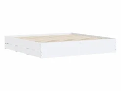 vidaxl Estructura cama con cajones madera ingeniería blanca 200x200 cm