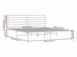 Hot vidaxl Estructura cama sin colchón con cabecero metal 180x200 cm Negro