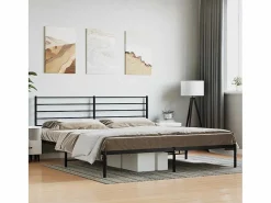 Hot vidaxl Estructura cama sin colchón con cabecero metal 180x200 cm Negro