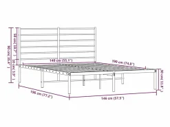 Sale vidaxl Estructura cama sin colchón con cabecero metal 140x190 cm Negro