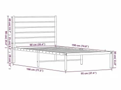 vidaxl Estructura cama sin colchón con cabecero metal 90x190 cm