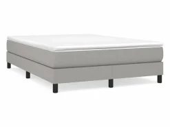 Best Clicnbuy Estructura de cama box spring tela gris claro 140x190 cm