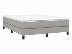 Best Clicnbuy Estructura de cama box spring tela gris claro 140x190 cm
