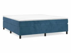 Hot Estructura de cama box spring terciopelo azul oscuro 200x200 cm Somier Tapizado