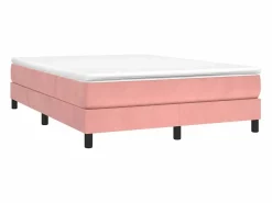 Clicnbuy Estructura de cama box spring terciopelo rosa 140x190 cm