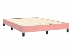 Clicnbuy Estructura de cama box spring terciopelo rosa 140x190 cm