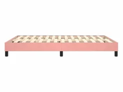 Clicnbuy Estructura de cama box spring terciopelo rosa 140x190 cm