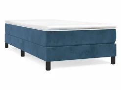 Clicnbuy Estructura de cama box spring terciopelo azul oscuro 90x190 cm
