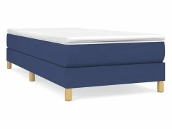 Outlet Estructura de cama box spring tela azul 90x200 cm Somier Tapizado