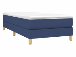 Outlet Estructura de cama box spring tela azul 90x200 cm Somier Tapizado