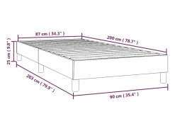 Outlet Estructura de cama box spring tela azul 90x200 cm Somier Tapizado