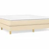 Online Clicnbuy Estructura de cama box spring tela color crema 160x200 cm