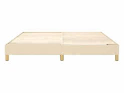 Online Clicnbuy Estructura de cama box spring tela color crema 160x200 cm