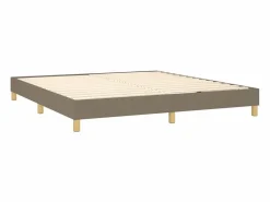 Clicnbuy Estructura de cama box spring tela gris taupe 160x200 cm