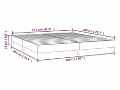 Clicnbuy Estructura de cama box spring tela gris taupe 160x200 cm
