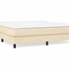 Clicnbuy Estructura de cama box spring tela color crema 180x200 cm