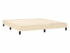 Clicnbuy Estructura de cama box spring tela color crema 180x200 cm