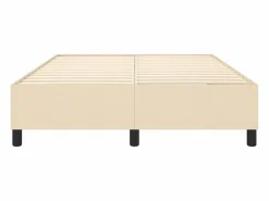 Clicnbuy Estructura de cama box spring tela color crema 140x190 cm