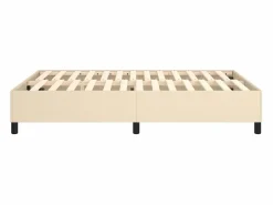 Clicnbuy Estructura de cama box spring tela color crema 140x190 cm