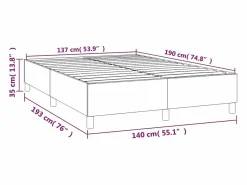 Clicnbuy Estructura de cama box spring tela color crema 140x190 cm