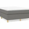 Clearance Estructura de cama box spring tela gris oscuro 140x190 cm Somier - 140X190Cm