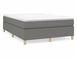 Clearance Estructura de cama box spring tela gris oscuro 140x190 cm Somier - 140X190Cm