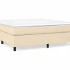 Clicnbuy Estructura de cama box spring tela color crema 180x200 cm