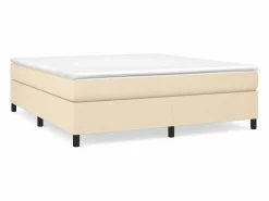 Clicnbuy Estructura de cama box spring tela color crema 180x200 cm