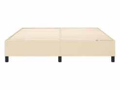 Clicnbuy Estructura de cama box spring tela color crema 180x200 cm