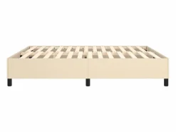 Clicnbuy Estructura de cama box spring tela color crema 180x200 cm