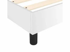 Clicnbuy Estructura de cama box spring cuero sintético blanco 160x200 cm