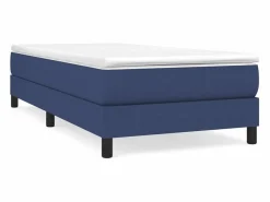 Clicnbuy Estructura de cama box spring tela azul 90x190 cm