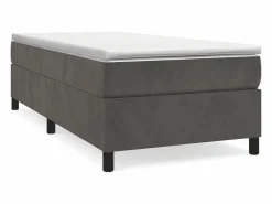 Online Clicnbuy Estructura de cama box spring terciopelo gris oscuro 90x190 cm
