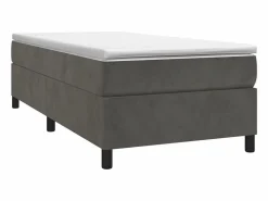 Online Clicnbuy Estructura de cama box spring terciopelo gris oscuro 90x190 cm