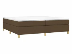 Estructura de cama box spring tela marrón oscuro 200x200 cm Somier Tapizado