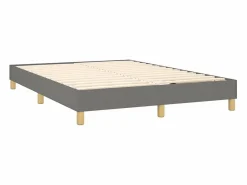 Clicnbuy Estructura de cama box spring tela gris oscuro 140x190 cm