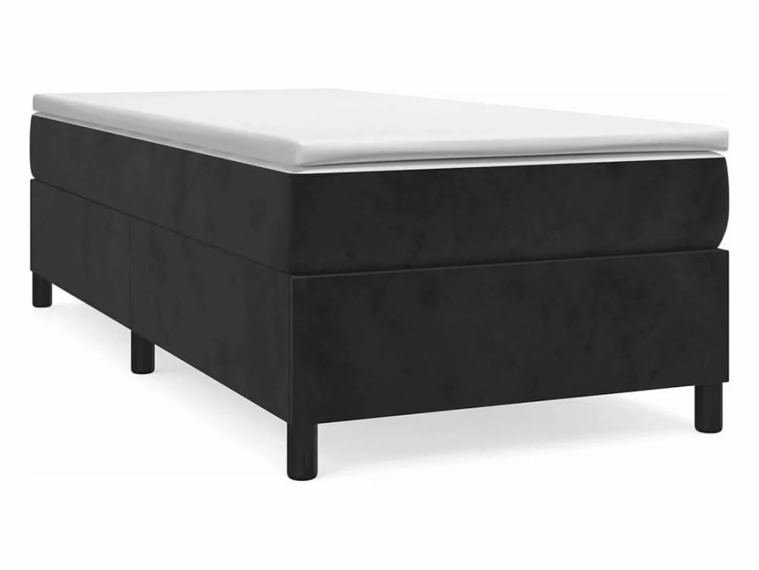 Outlet Clicnbuy Estructura de cama box spring terciopelo negro 90x200 cm