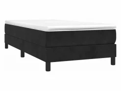 Estructura de cama box spring terciopelo negro 90x200 cm Somier Tapizado