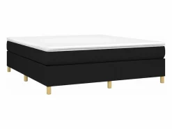 Clicnbuy Estructura de cama box spring tela negro 180x200 cm