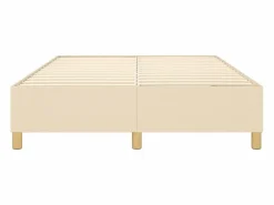 Online Clicnbuy Estructura de cama box spring tela color crema 140x190 cm