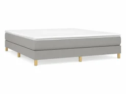 Sale Estructura de cama box spring tela gris claro 160x200 cm Somier - 160X200Cm