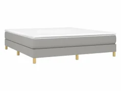 Sale Estructura de cama box spring tela gris claro 160x200 cm Somier - 160X200Cm
