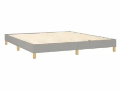 Sale Estructura de cama box spring tela gris claro 160x200 cm Somier - 160X200Cm