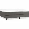 Clicnbuy Estructura de cama box spring cuero sintético gris 160x200 cm