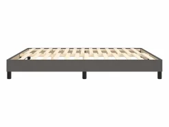 Clicnbuy Estructura de cama box spring cuero sintético gris 160x200 cm